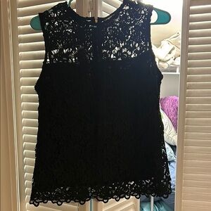 Elegant Black Lace Sleeveless Top